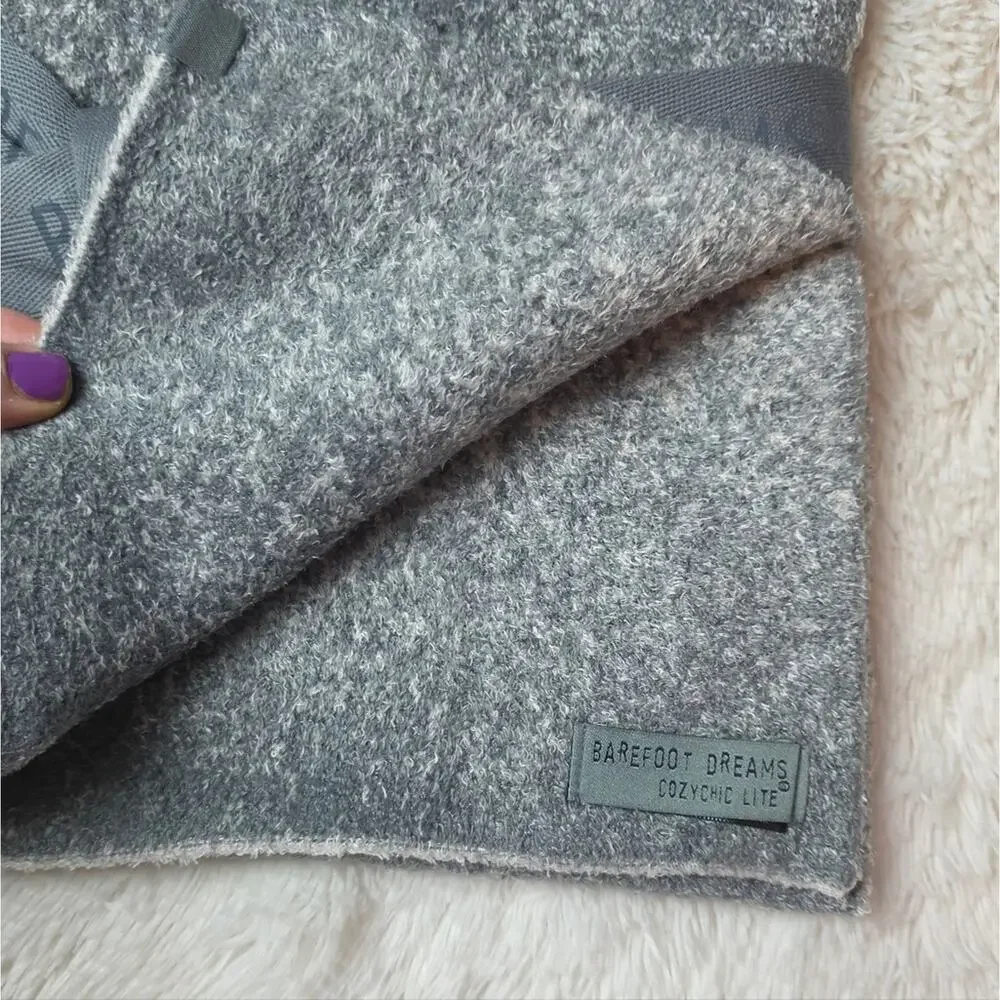 🚨NEW BAREFOOT DREAMS Cozychic Lite Confetti Scarf Gray Soft